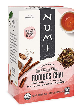 Organic rooibos masala chai, meaning tea flavored with spices