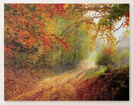 Landscape in the countryside with the colors of the fall, challenging jigsaw for age 8 and above, 252 pcs.